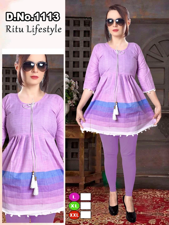 Rate: 120/_     cotton heavy tunic kurtie 
Size:free uploaded by business on 10/27/2023