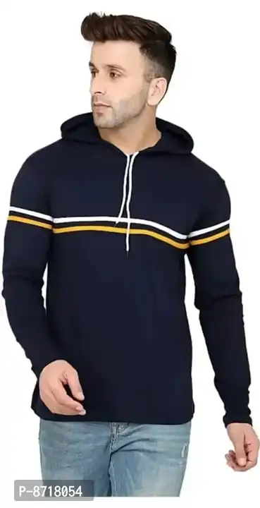 Men's Black Cotton Blend Hoodie with stripes uploaded by PHOENIX  on 10/27/2023