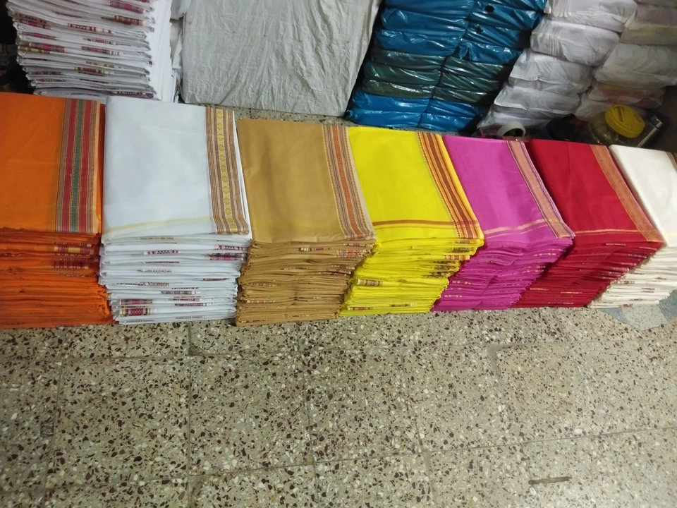Dhoty duptta set cotton Daing murcrise cloth  uploaded by Mansarowar fabrics on 10/27/2023