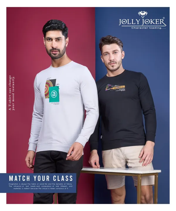 JOLLY JOKER Men's Printed T-shirt RN-HS  uploaded by Maharashtra trading company on 10/28/2023