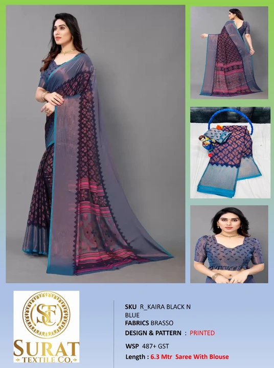 R_KAIRA BLACK N BLUE  uploaded by Surat Textile Co. on 10/28/2023