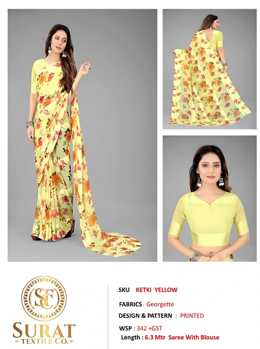 KETKI YELLOW  uploaded by Surat Textile Co. on 10/28/2023