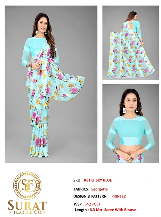 KETKI SKY BLUE  uploaded by Surat Textile Co. on 10/28/2023