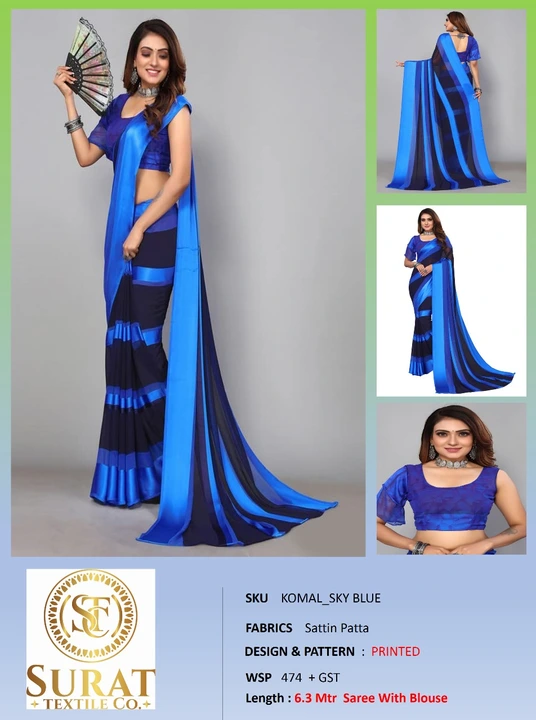 KOMAL NAVY BLUE  uploaded by Surat Textile Co. on 10/28/2023
