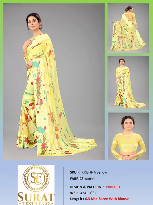 R_KRISHNA YELLOW  uploaded by Surat Textile Co. on 10/28/2023
