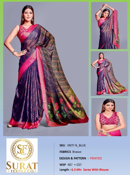 KRITI N_ BLUE  uploaded by Surat Textile Co. on 10/28/2023