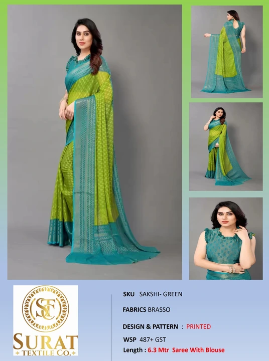 SAKSHI_  DARK GREEN  uploaded by Surat Textile Co. on 10/28/2023