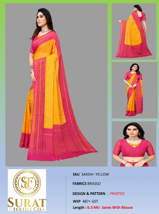 SAKSHI_ YELLOW  uploaded by Surat Textile Co. on 10/28/2023
