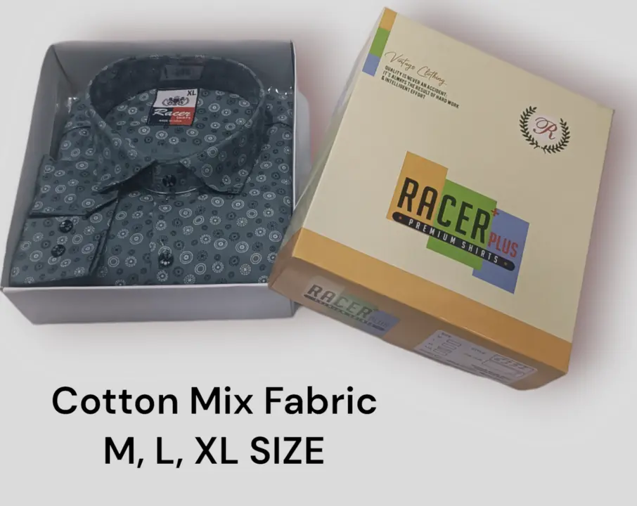🏁🏁RACER PLUS🏁🏁(SUB BRAND OF 1KKA) EXCLUSIVE COTTON MIX PRINTED BOX PACK SHIRTS FOR MEN uploaded by Kushal Jeans, Indore on 10/28/2023