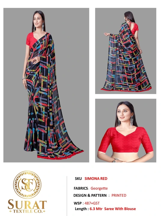 SIMONA_ RED uploaded by Surat Textile Co. on 10/28/2023