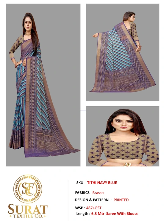 TITHI_ NAVY BLUE  uploaded by Surat Textile Co. on 10/28/2023