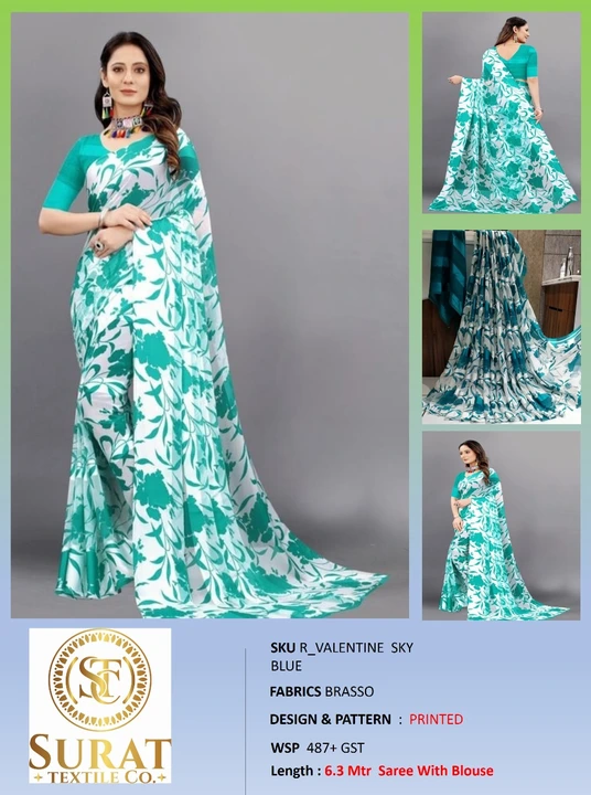R_ VALENTINE SKY BLUE  uploaded by Surat Textile Co. on 10/28/2023