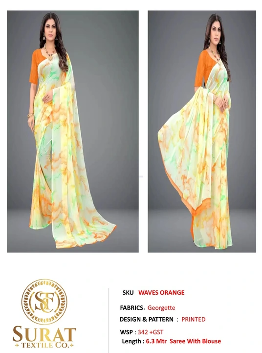 WAVES_ ORANGE  uploaded by Surat Textile Co. on 10/28/2023