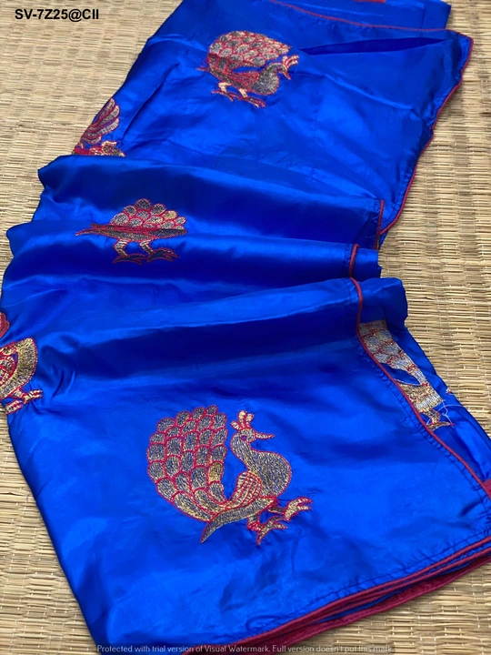 Paper silk with embroidery worj uploaded by Suyukti Creation on 10/28/2023
