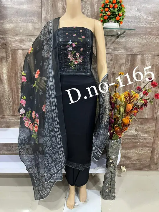 Dark Chart Rayon Cotton Pure Chunni Suit and Dress Material uploaded by Zuberiya Global on 10/28/2023