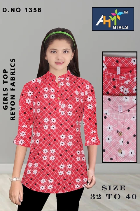 Ahm girls top Rayon fabric  uploaded by Ahm garments on 10/28/2023