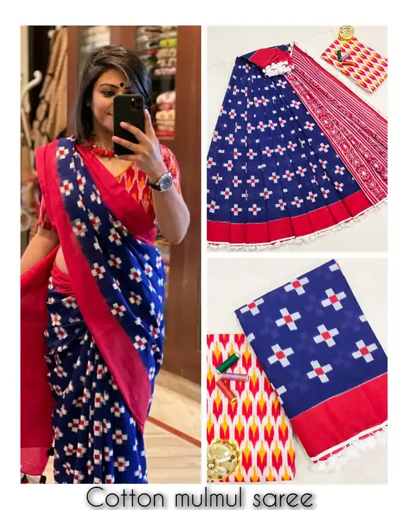 Trending cotton mulmul sarees  uploaded by business on 10/29/2023