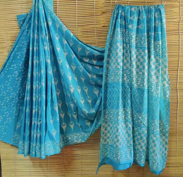 Pure Handblock printed saree  uploaded by Bagru Cotton Handblock on 10/29/2023
