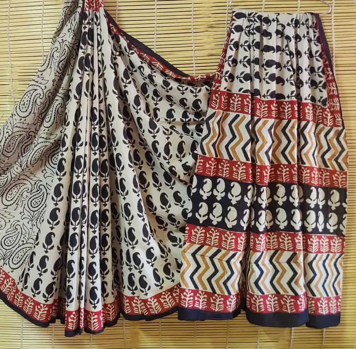 Pure Handblock printed saree  uploaded by Bagru Cotton Handblock on 10/29/2023