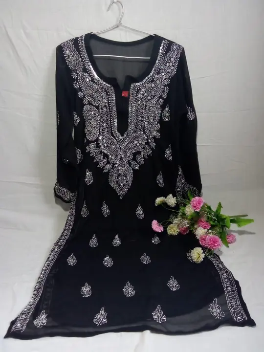 Post image Hey! Checkout my new product called
Lucknowi Georgette kurti with mirror and inner .