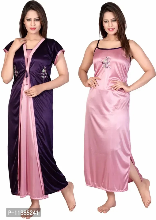 Classy Satin Solid Nighty with Robe For Women

 Color:  Multicoloured

Fabric:SatinType:Nighty  uploaded by business on 10/29/2023