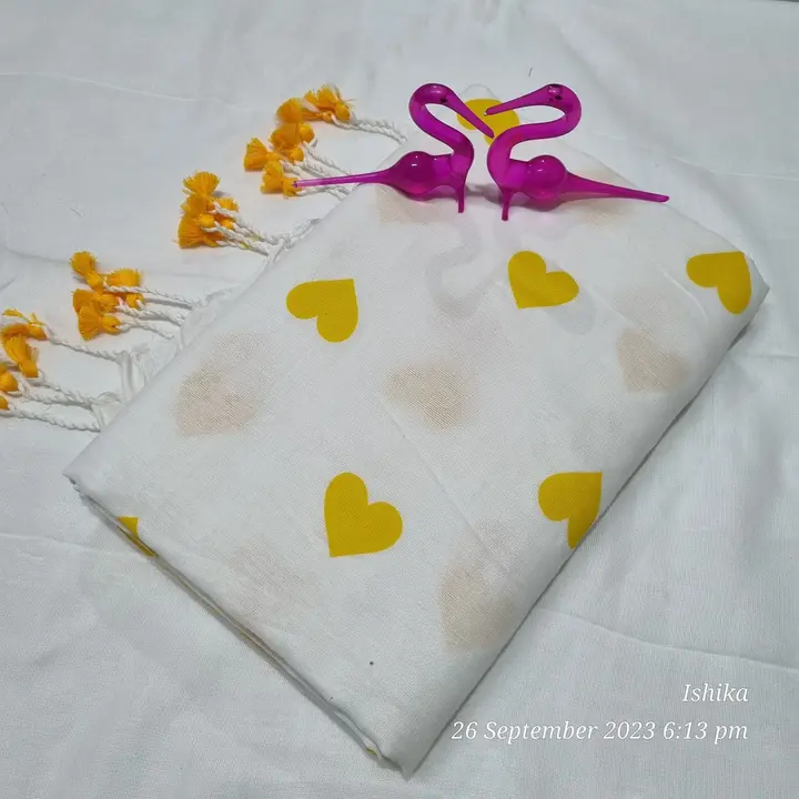 Love hand printed saree  uploaded by Santipur saree on 10/29/2023