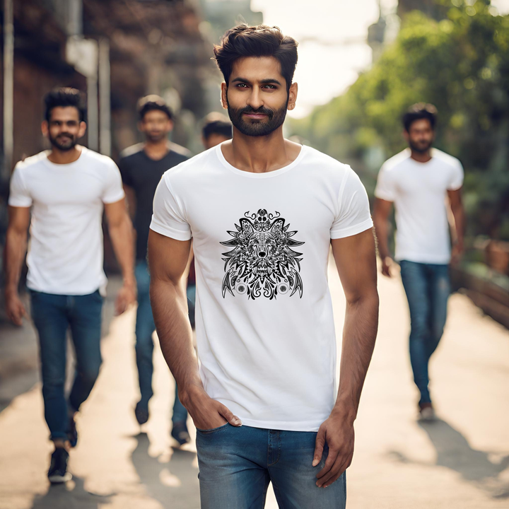 Universal printed T-shirt for men and women size M to XL colour white customization available  uploaded by KK Printing on 10/30/2023