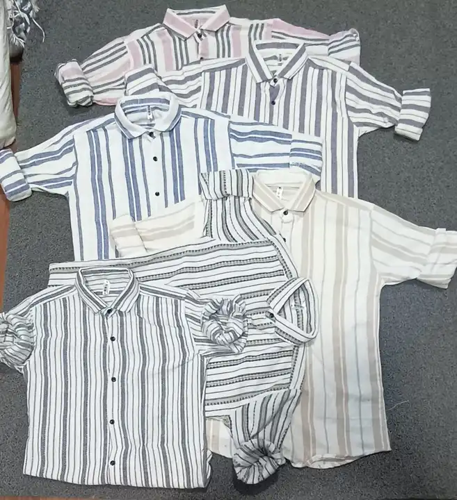 Jute Fabric stripe Shirt uploaded by business on 10/30/2023