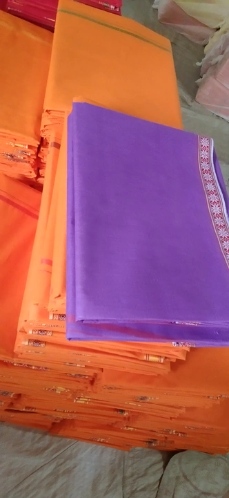 Gaytri lo pooja dhoty,100% cotton Big border  uploaded by Mansarowar fabrics on 10/30/2023