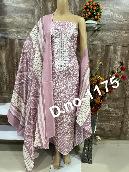 Pure cotton suit with fancy neck work uploaded by business on 10/30/2023