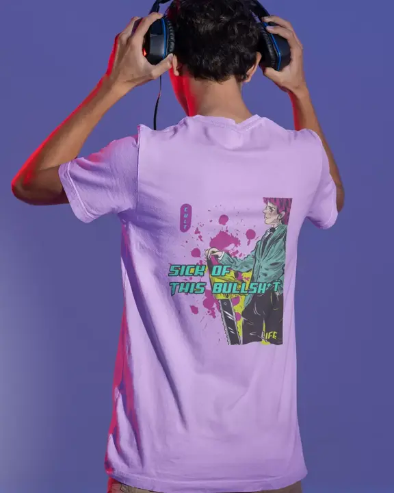 100% Cotton Anime Theme Back Print Tshirt uploaded by business on 10/30/2023