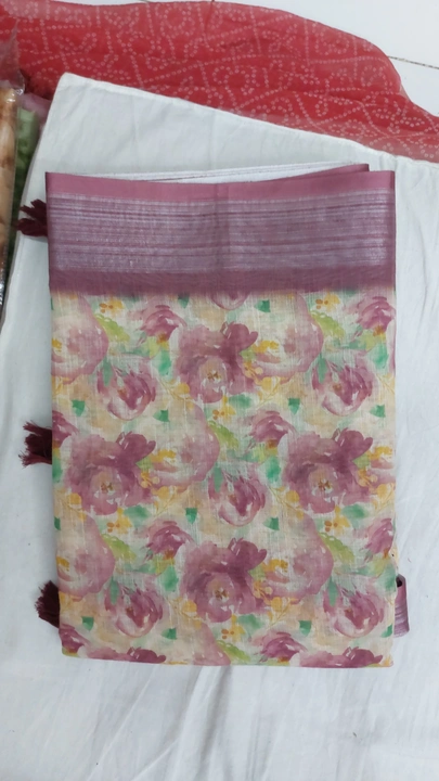 Linen digitally printed saree  uploaded by N K SAREES  on 10/31/2023