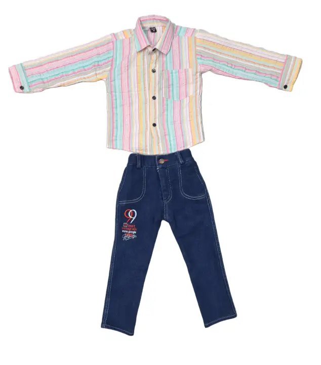 Kids boys popcorn shirts and jeans pant set  uploaded by Abjal dresses on 10/31/2023