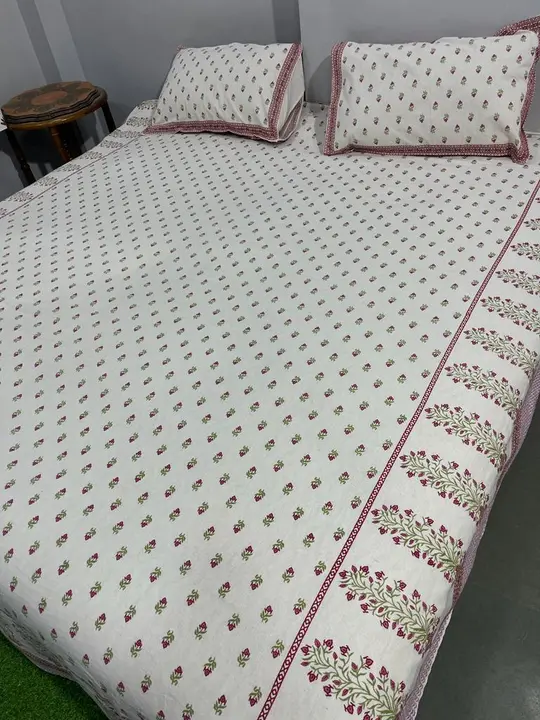 Hand block printed cotton double bed bedsheet (king size) || Order by whatsapp 8875877278|| uploaded by The print house  on 10/31/2023