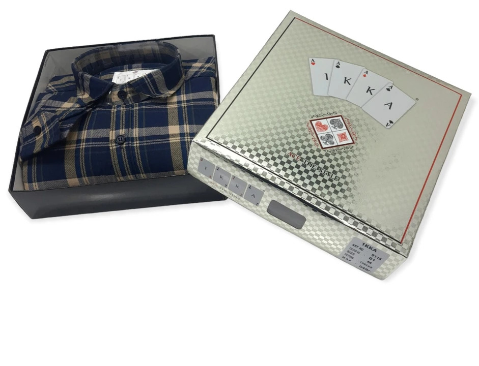 ♦️♣️1KKA♥️♠️ EXCLUSIVE COTTON MIX CHECKERED BOX PACKING SHIRTS FOR MEN uploaded by Kushal Jeans, Indore on 10/31/2023
