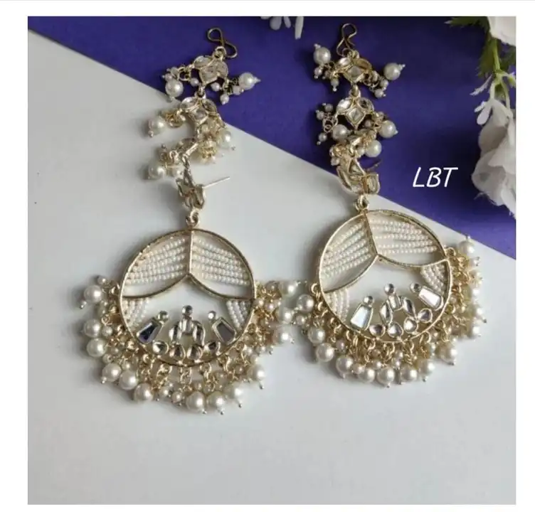 Kundan earrings with  kanoti chain  uploaded by Sb designs on 10/31/2023