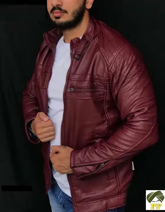 Solid Premium Leather Jacket for Men's in uploaded by PANJAB FASHION HUB  on 11/1/2023