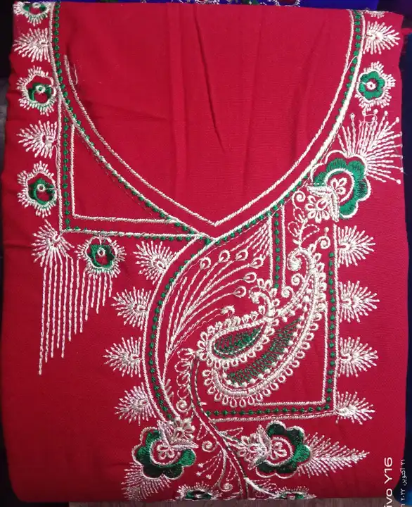 Woollen Embroidery Suit piece With Stole Cut Lagbhag 4, 75 l uploaded by I Sons Embroidery, on 11/1/2023