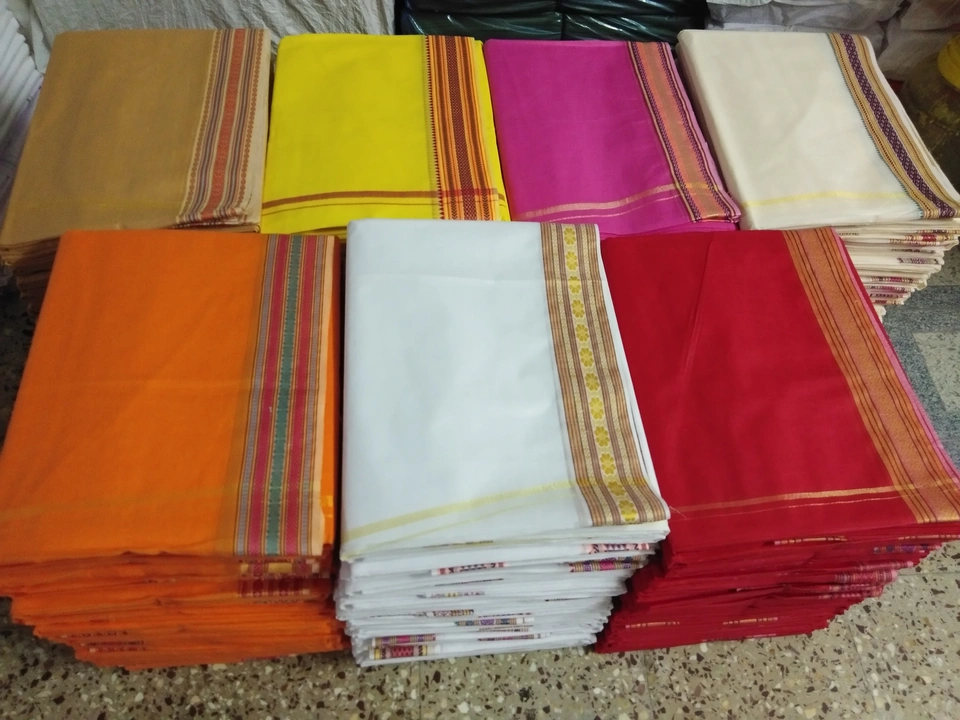 Cotton 100%,set 4mts dhoty+2mts Dupta,fancy top in saleling quality all India,100% cotton 60x60Comde uploaded by Mansarowar fabrics on 11/1/2023