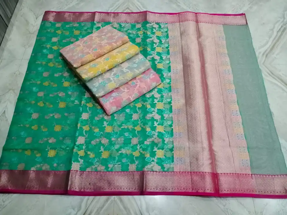 Banarasi Kora silk orangza all over double zari jal saree  uploaded by business on 11/1/2023