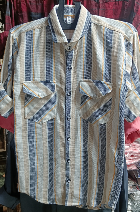 Jute Fabric Double Pocket Shirt uploaded by MUMBAI SHIRTS  on 11/1/2023