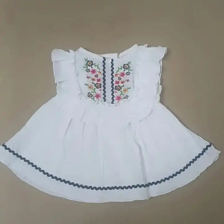 Girls cotton embroidered frock uploaded by business on 11/1/2023