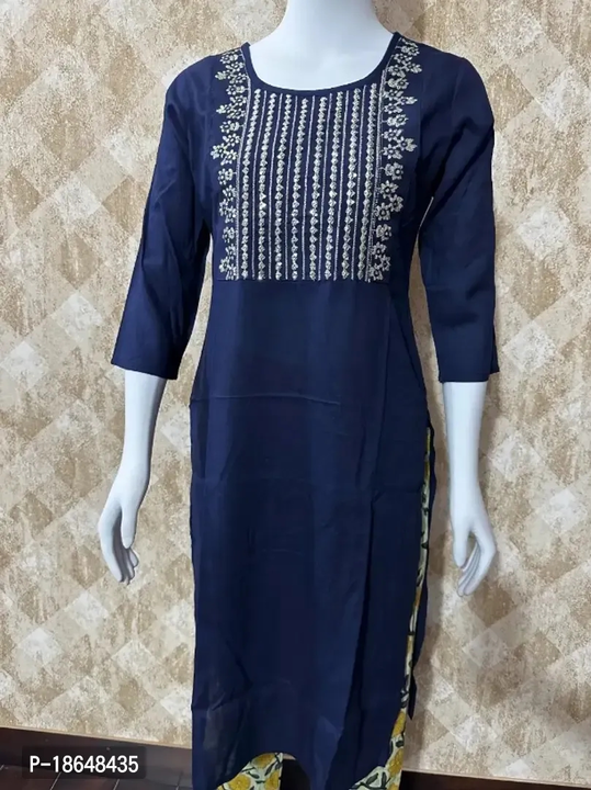Post image Rayon Embroidery Kurti
Price :290/- MOQ - 10Pcs
Size: 
M
L
XL
2XL

 Color: Navy Blue

 Fabric: Rayon

 Pack Of: Single

 Type: Stitched

 Style: Embellished

 Design Type: Straight

 Sleeve Length: 3/4 Sleeve

 Occasion: Festive

 Kurta Length: Calf Length

Within 6-8 business days However, to find out an actual date of delivery, please enter your pin code.

Wear this beautiful embroidery Rayon Kurti on outings and family get togethers. Fabric is soft and comfy to wear.