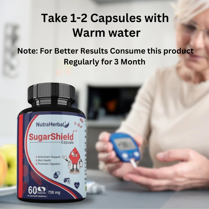 Nutraherbal sugarshield capsules for diabetes care ayurvedic medicine uploaded by Jiya marketing and traders on 11/3/2023