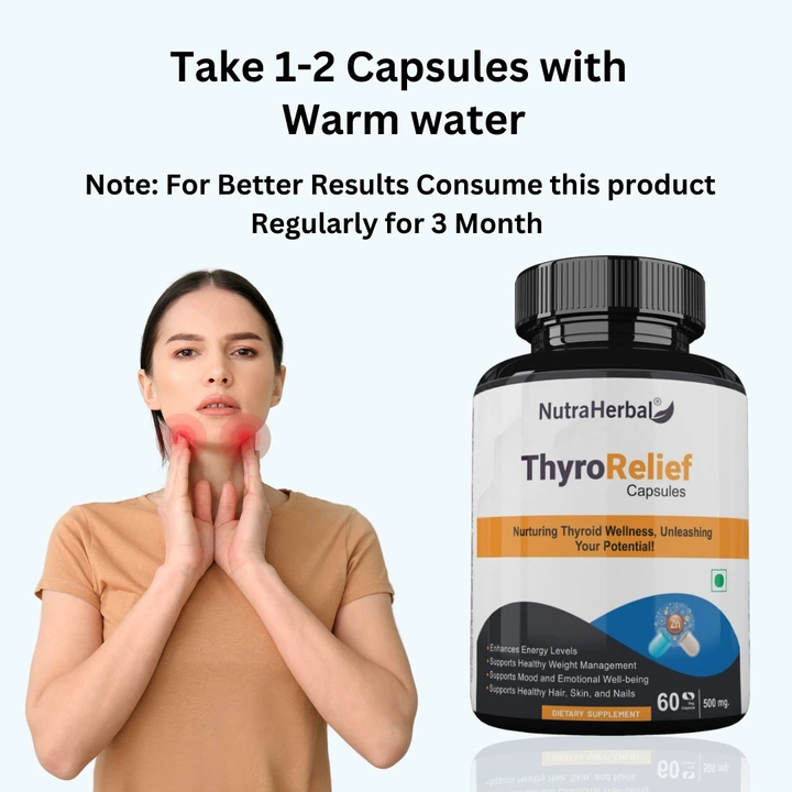 Nutraherbal ThyroRelief capsules for thyroid care  uploaded by Jiya marketing and traders on 11/3/2023
