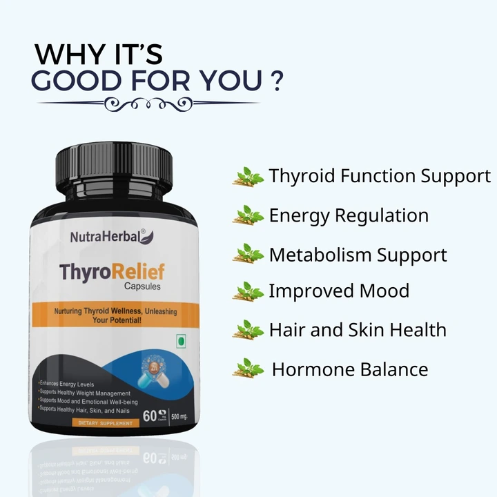 Nutraherbal ThyroRelief capsules for thyroid care  uploaded by Jiya marketing and traders on 11/3/2023