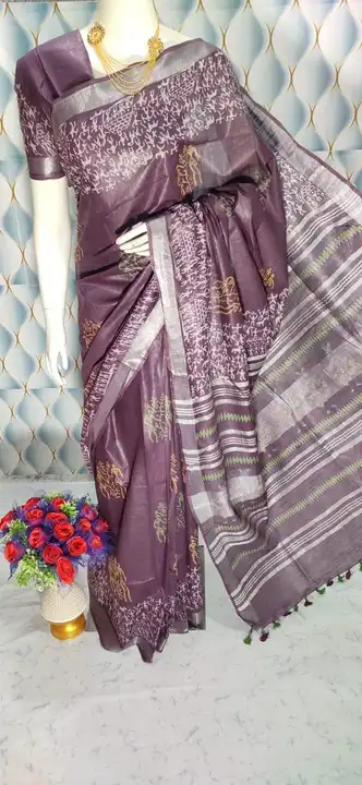 Cotton slub saree  uploaded by Harsh textile on 11/3/2023