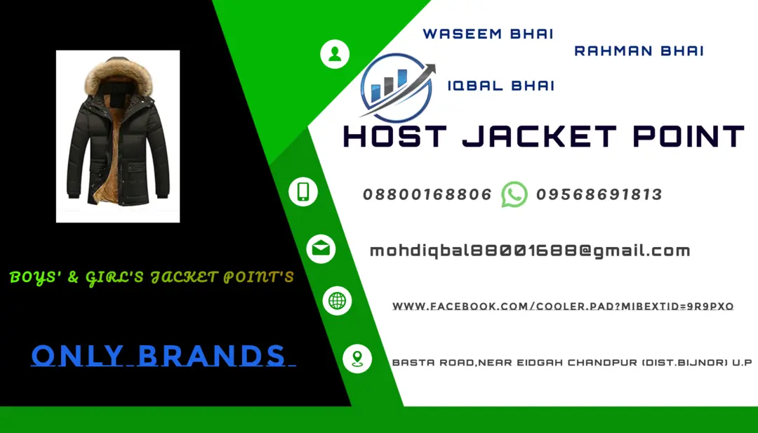Visiting card store images of Host Jacket point 