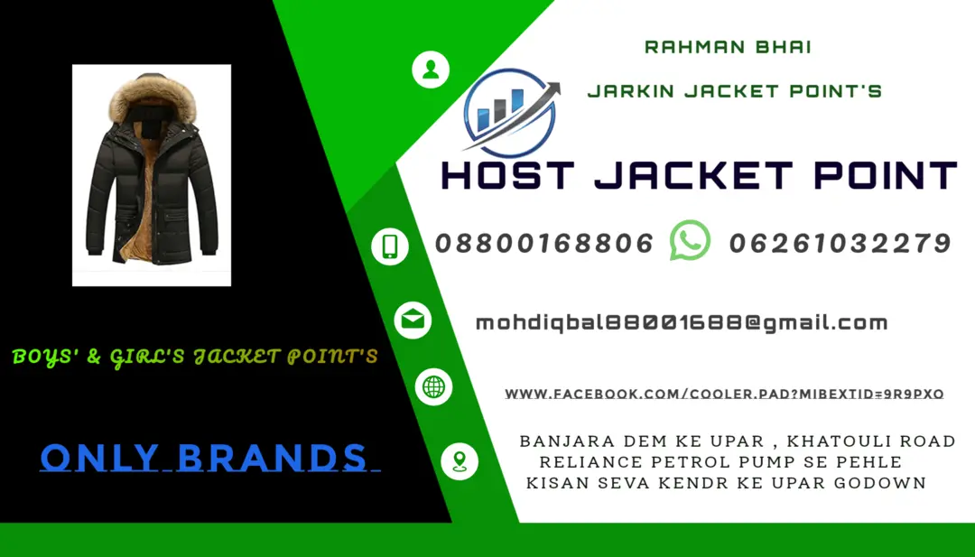 Visiting card store images of Host Jacket point 
