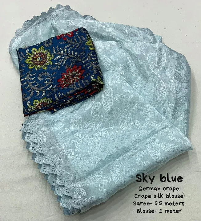 Soft crepe silk saree uploaded by Suyukti Creation on 11/3/2023